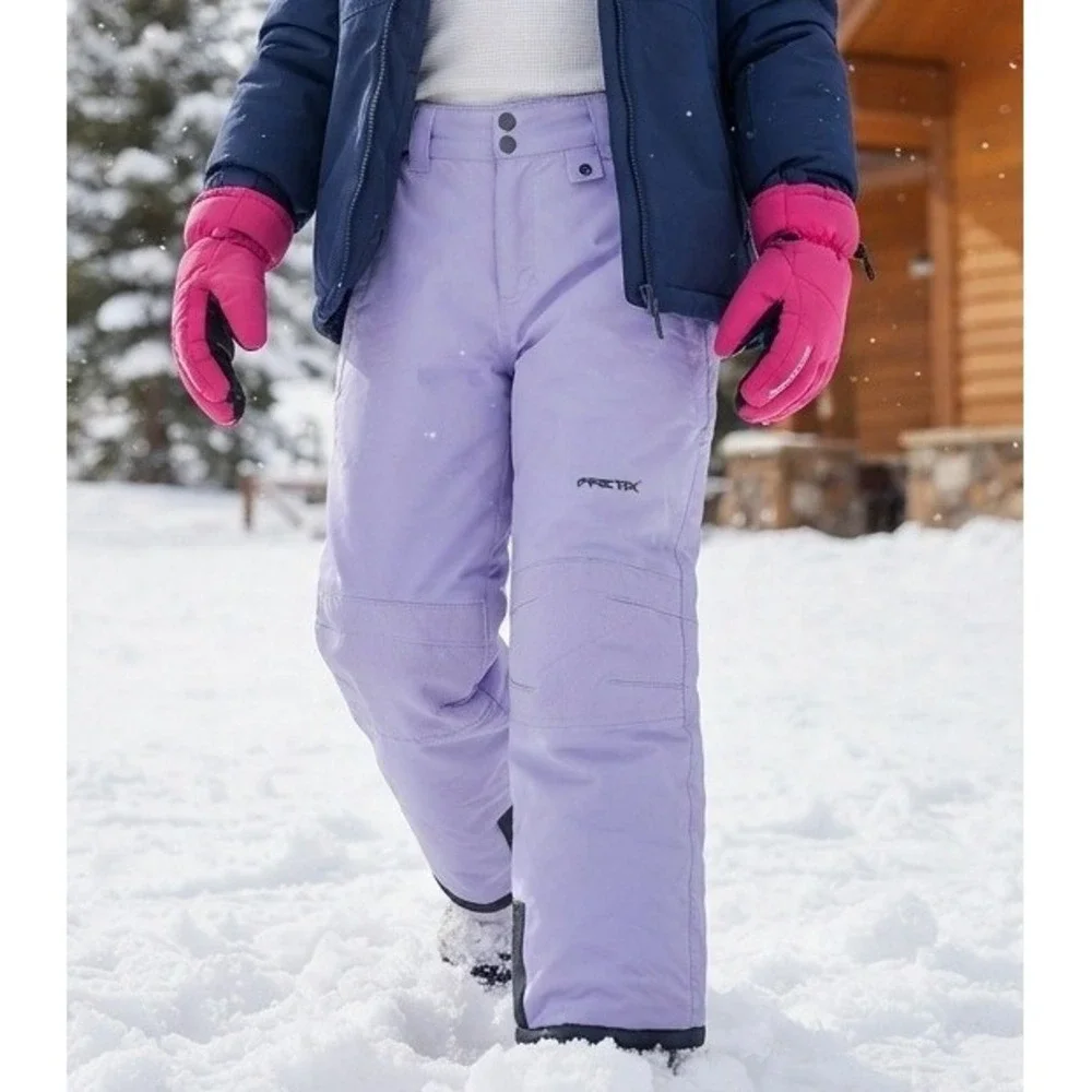 Arctix Insulated Snow Pants Winter Ski Trousers Kids Girls Size L Purple Winter
